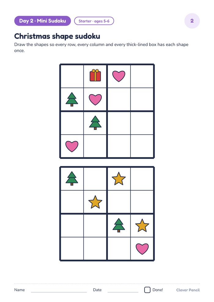 Christmas shape sudoku